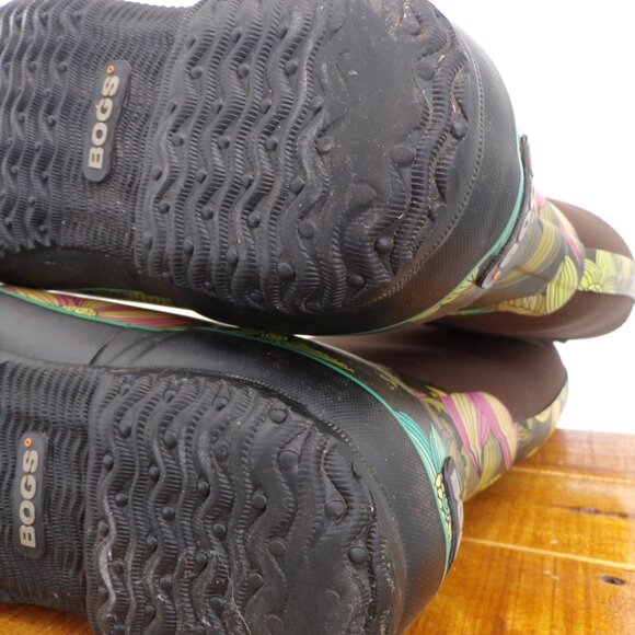Bogs Women's 9 Waterproof Winter, Rain Boots Brown/Floral. - Picture 8 of 10